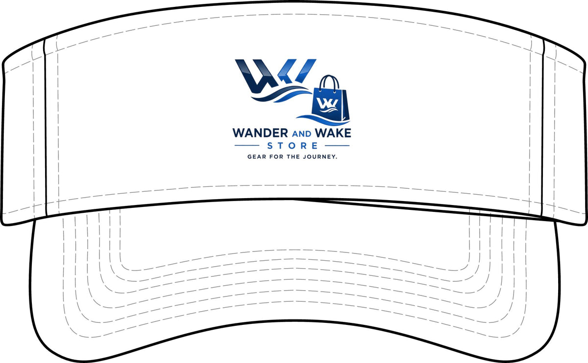 Wander and Wake Branded Visor — Lightweight Sun Visor with Logo