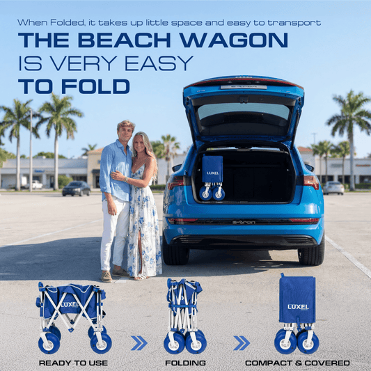LUXEL Heavy-Duty Beach Wagon | 300 lb Folding All-Terrain Cart