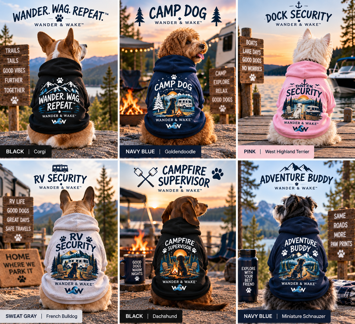 RV Security | Wander & Wake™ Camping Dog Hoodie