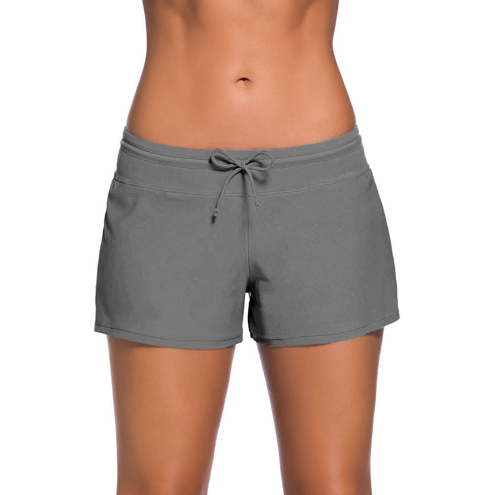 Plus Size Low Waist Lace Up Boxer Swim Trunks