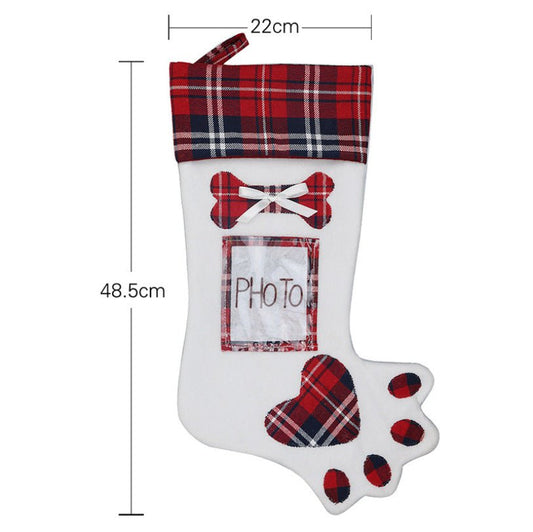 Dog Paw Christmas Stocking Gift Bag Decor - product image 2
