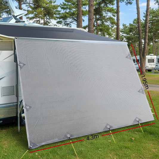 Wander & Wake™ Caravan Awning Privacy Screen | 4.3M UV-Resistant RV Shade Panel - Wander & Wake