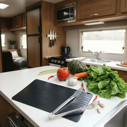 Wander & Wake™ Fast Defrost Tray | Natural Aluminum Thawing Plate - Wander & Wake