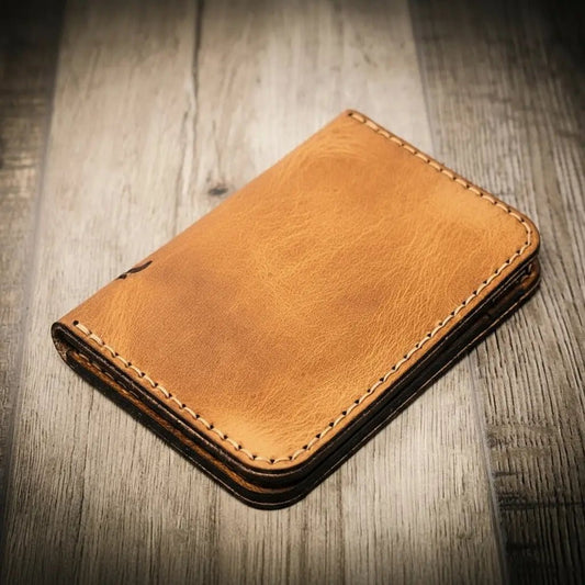 Wander & Wake™ Tyler Vertical Leather Wallet | Handmade Full-Grain Wallet - Wander & Wake