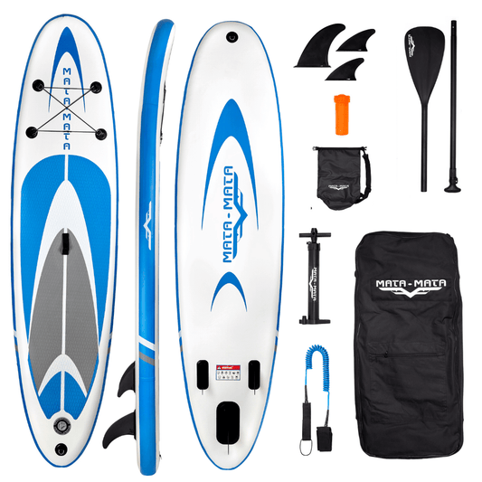 Wander & Wake Blue Stream 10 foot inflatable paddle board package with paddle and accessories
