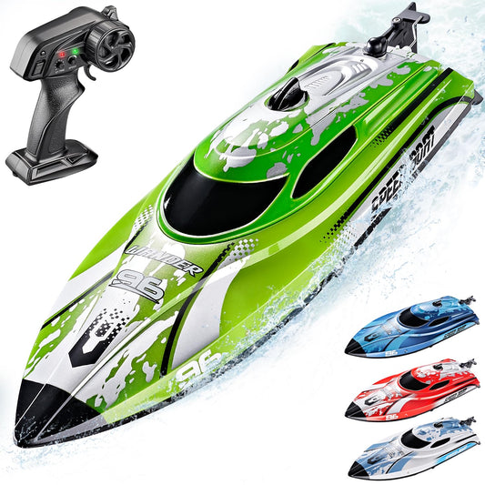 Wander & Wake™ High-Speed RC Speed Boat | Rechargeable Remote Control Boat with LED Lights - Wander & Wake