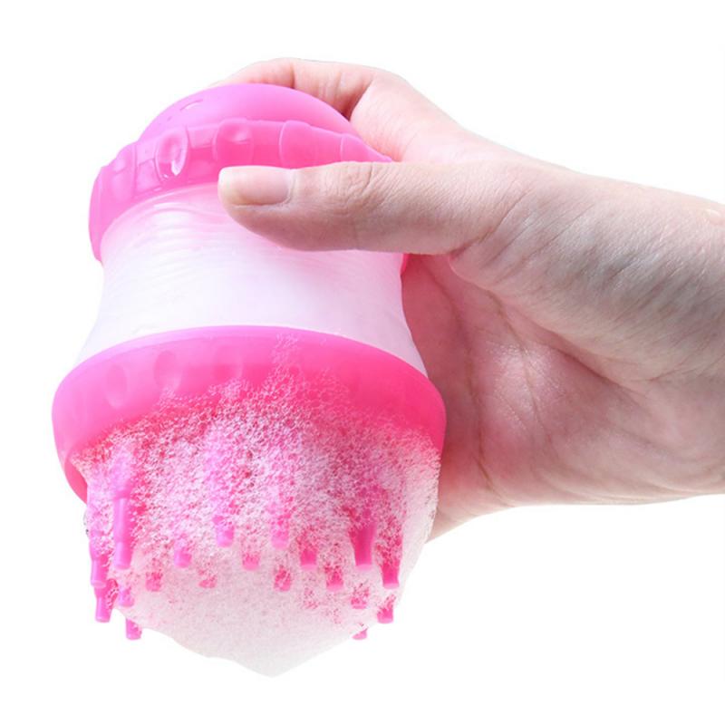 Pet Bath Brush for Cats and Dogs with Shampoo Storage