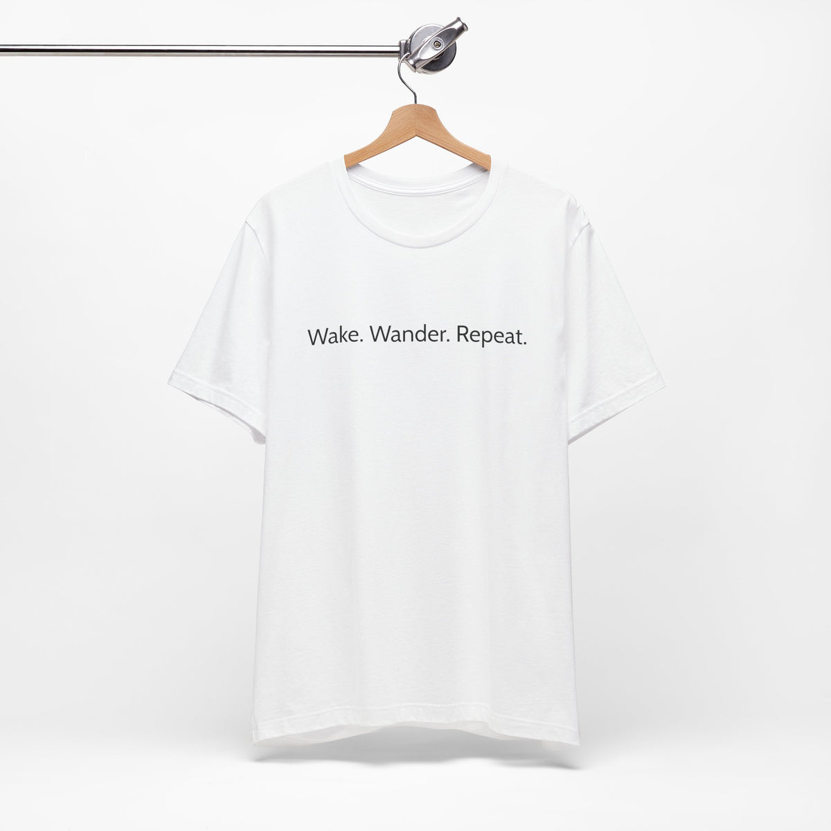 Wake. Wander. Repeat. Tee — Minimalist Travel Graphic T-Shirt