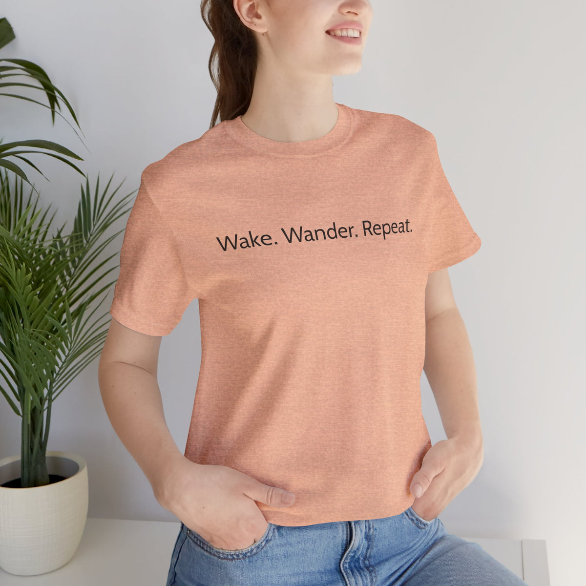 Wake. Wander. Repeat. Tee — Minimalist Travel Graphic T-Shirt