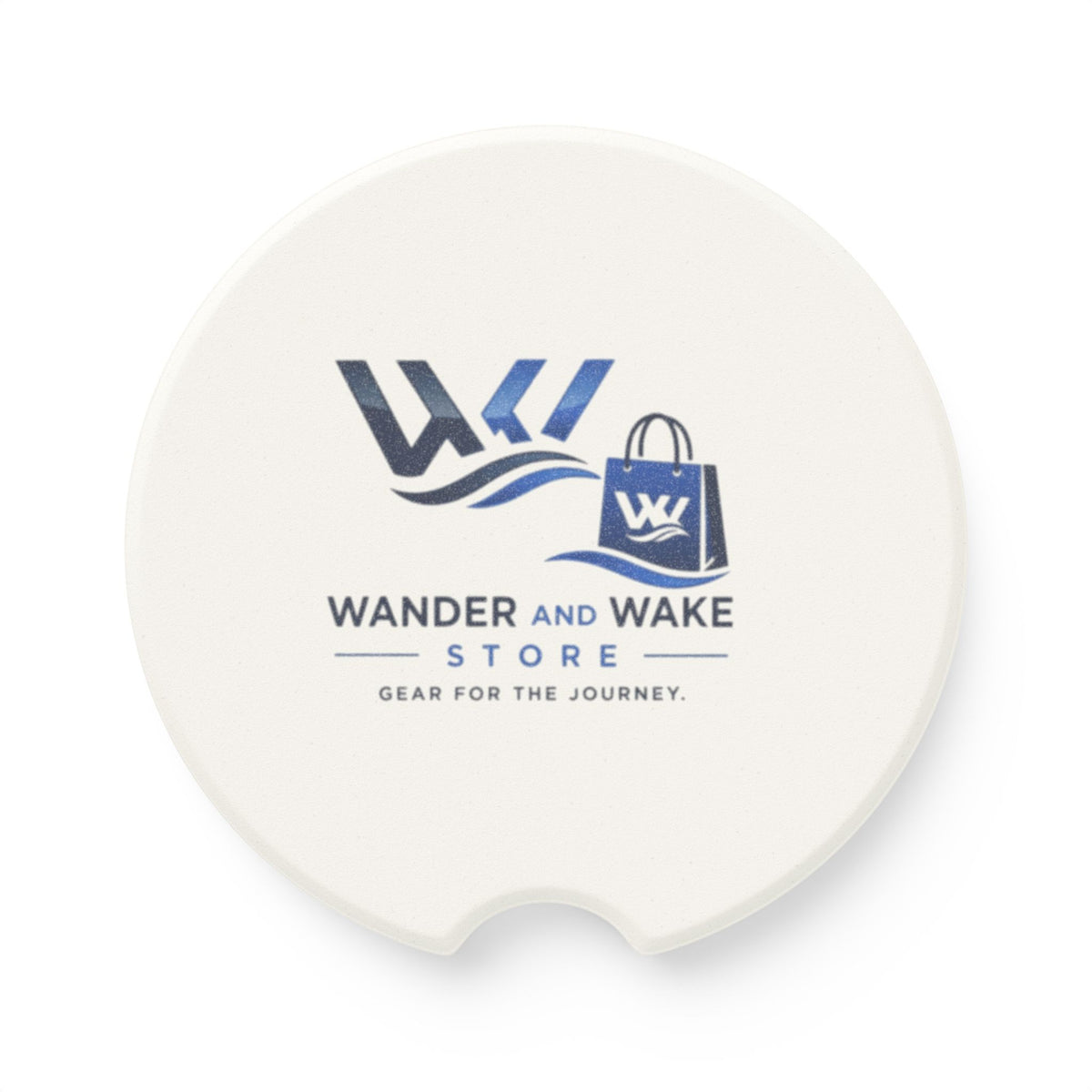 Wander and Wake Logo Car Drink Holder-Soapstone Car Coaster