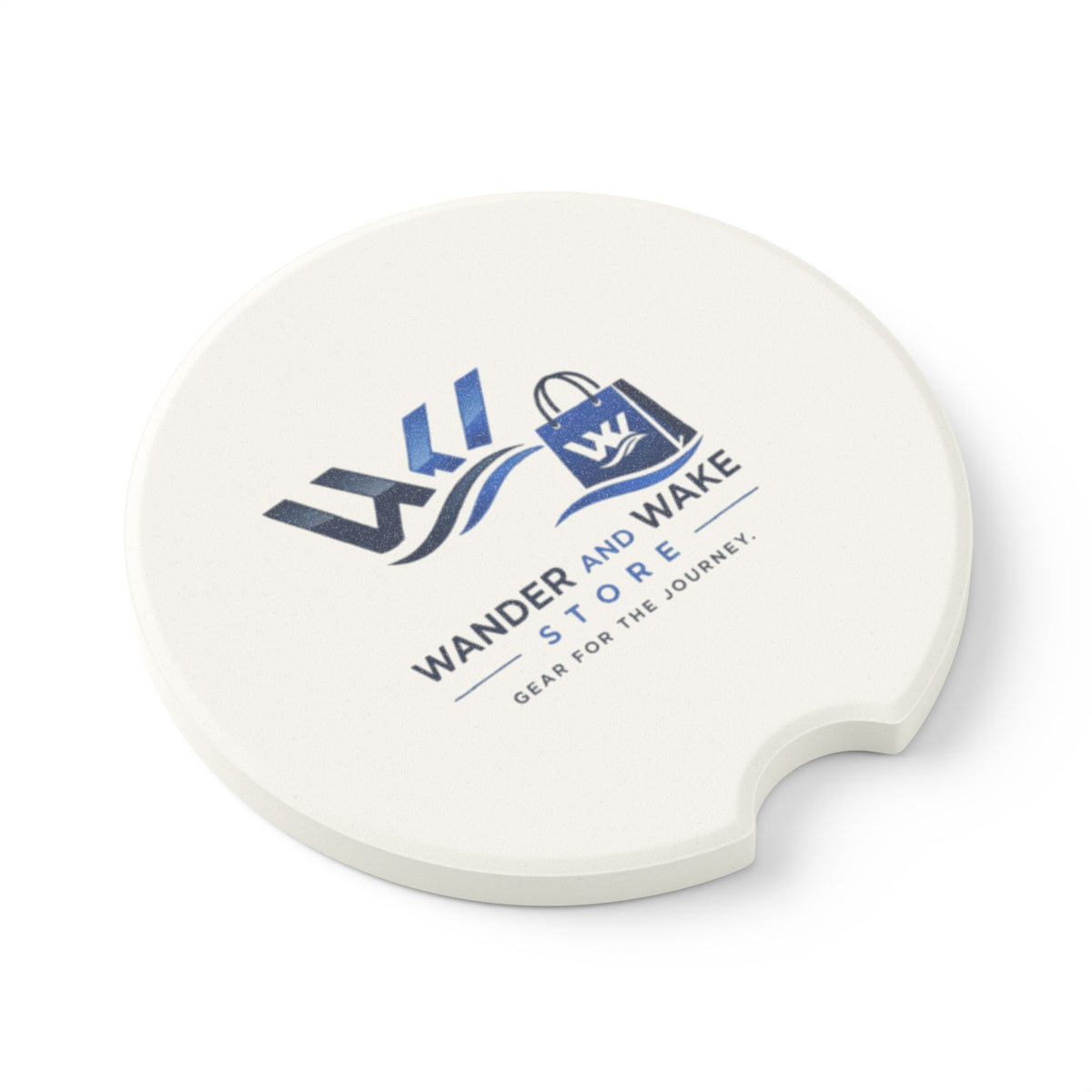 Wander and Wake Logo Car Drink Holder-Soapstone Car Coaster