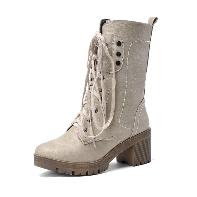 New Women's Autumn Chunky Heeled Boots