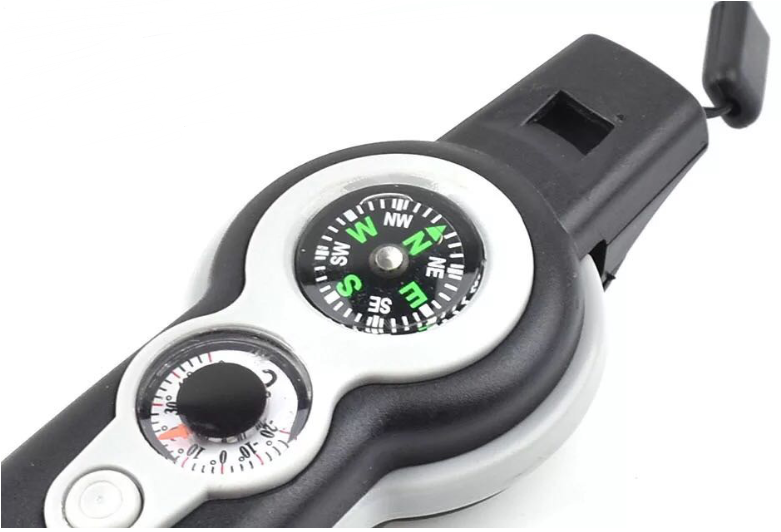 Wander & Wake™ 7-in-1 Survival Whistle | Emergency Camping Safety Tool with Compass, Thermometer & LED Light