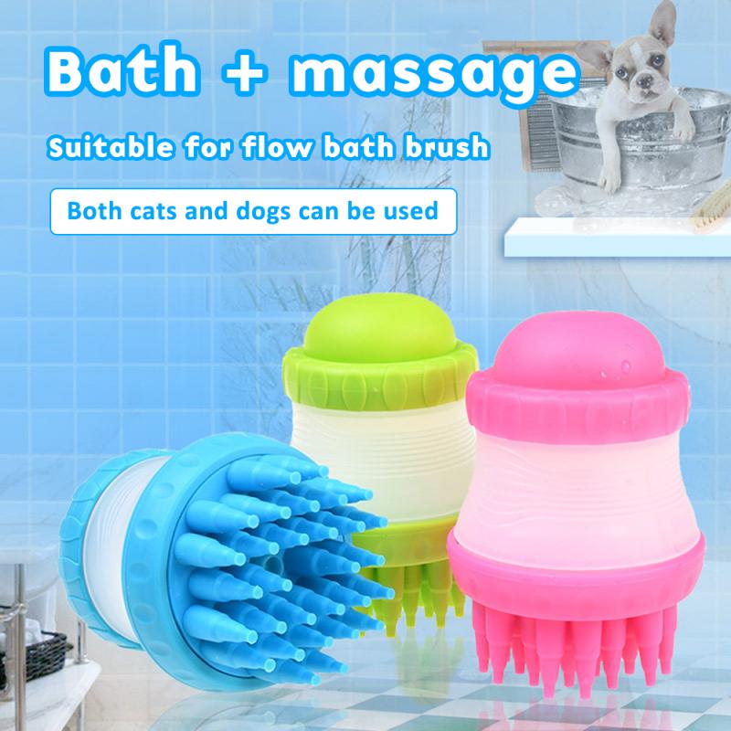 Pet Bath Brush for Cats and Dogs with Shampoo Storage