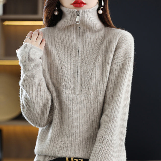 Women's Merino Wool Thick Turtleneck Sweater