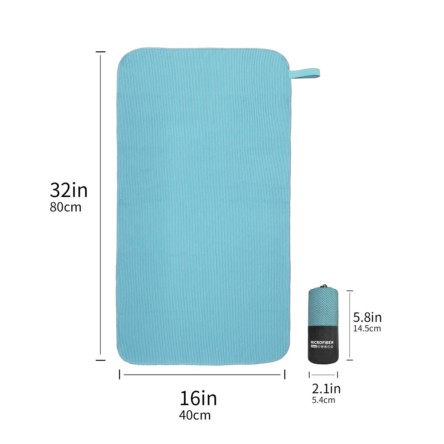 Quick-Dry Towel with Round Net Bag - Beach & Swim Towel