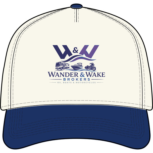 Wander & Wake Two-Tone Cap — Broker Logo Hat