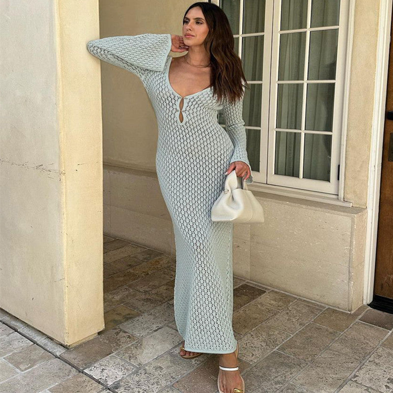 Solid Color Women's Beach Dress