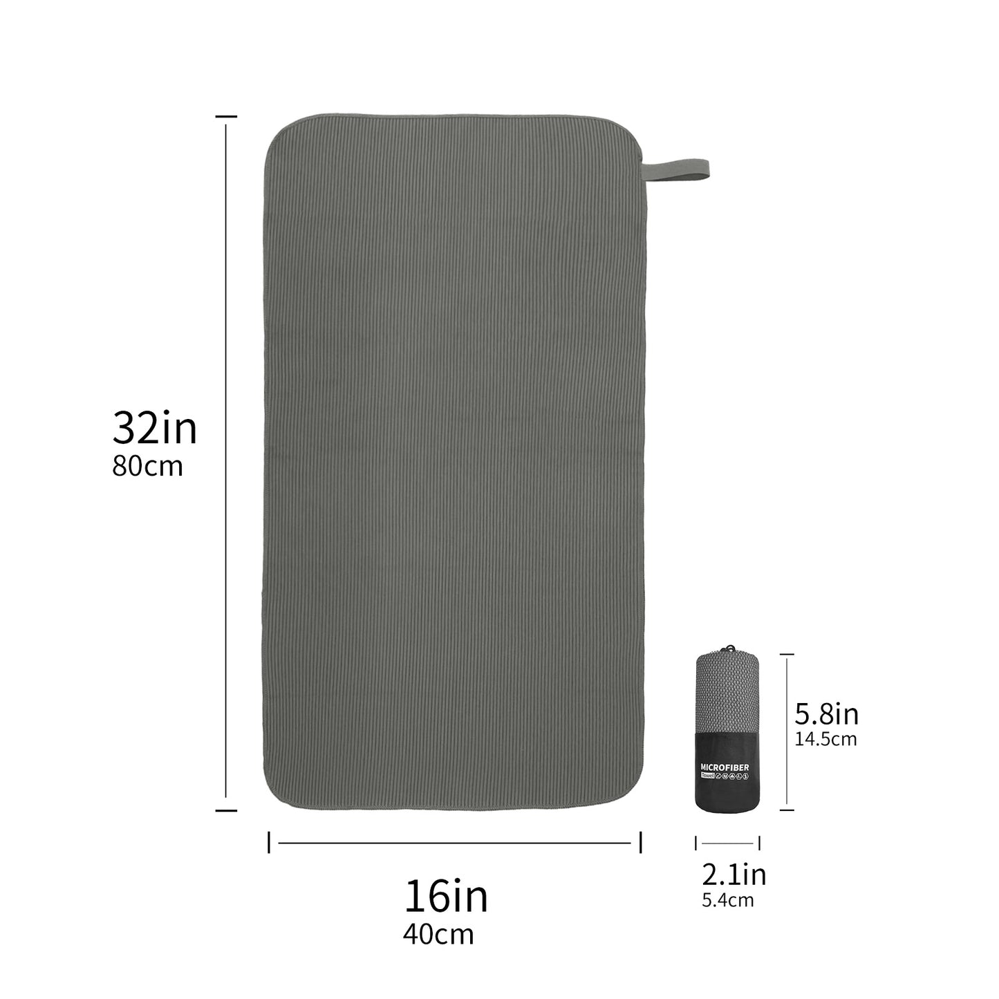 Quick-Dry Towel with Round Net Bag - Beach & Swim Towel