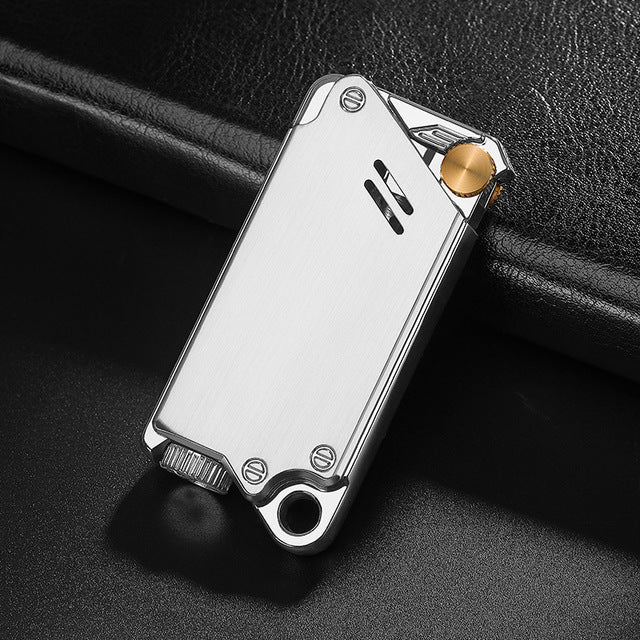 Metal Grinding Wheel Windproof Lighter with Blue Flame