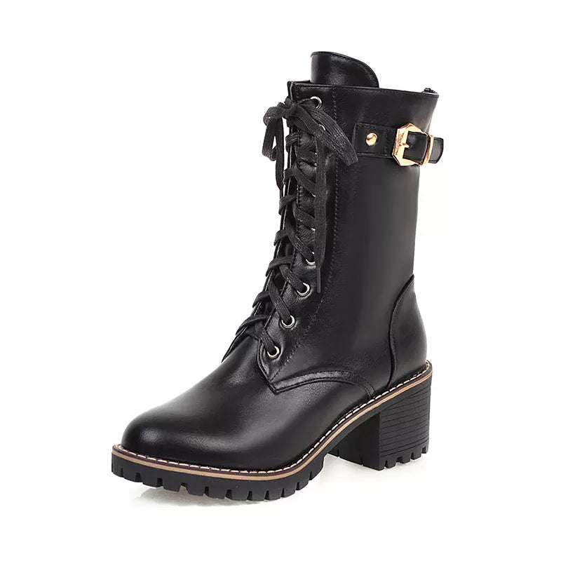 New Women's Autumn Chunky Heeled Boots