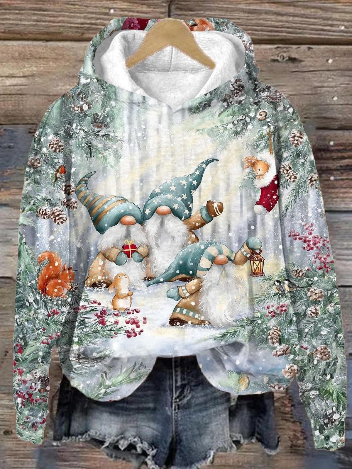 Autumn Winter Christmas Digital Print Pullover
