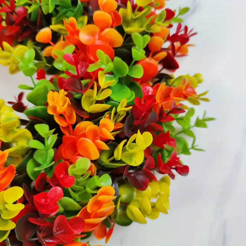 1pc Artificial Autumn Wreath for Door or Wall Decor