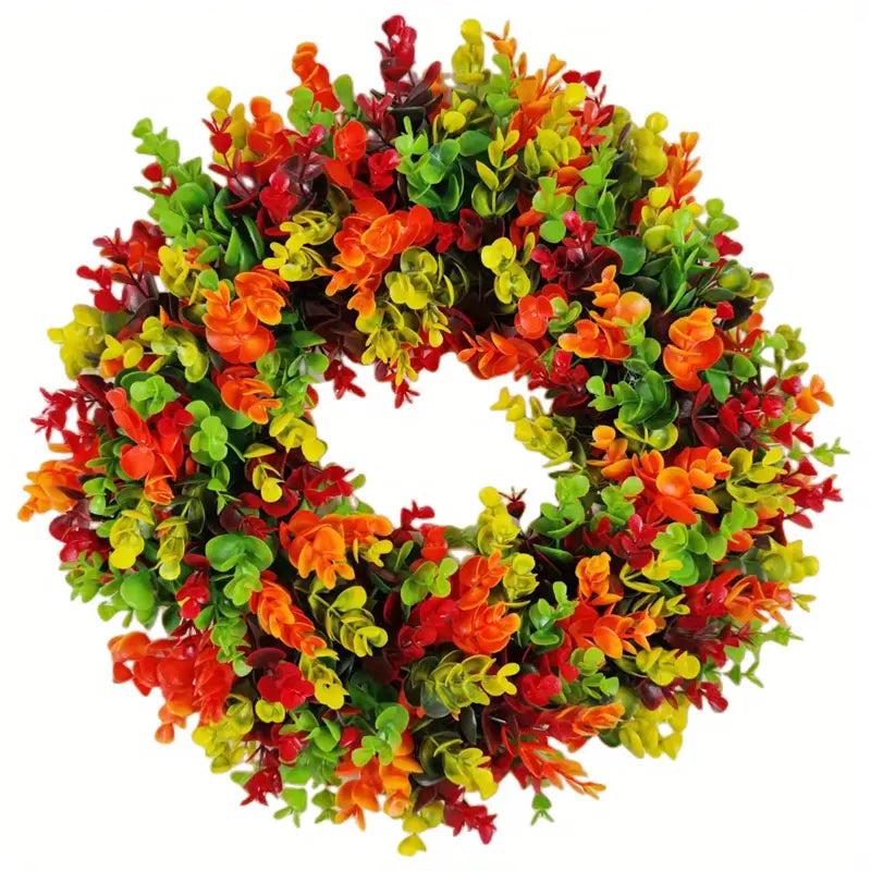 1pc Artificial Autumn Wreath for Door or Wall Decor