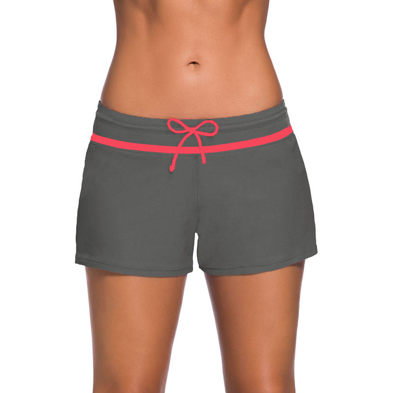 Plus Size Low Waist Lace Up Boxer Swim Trunks