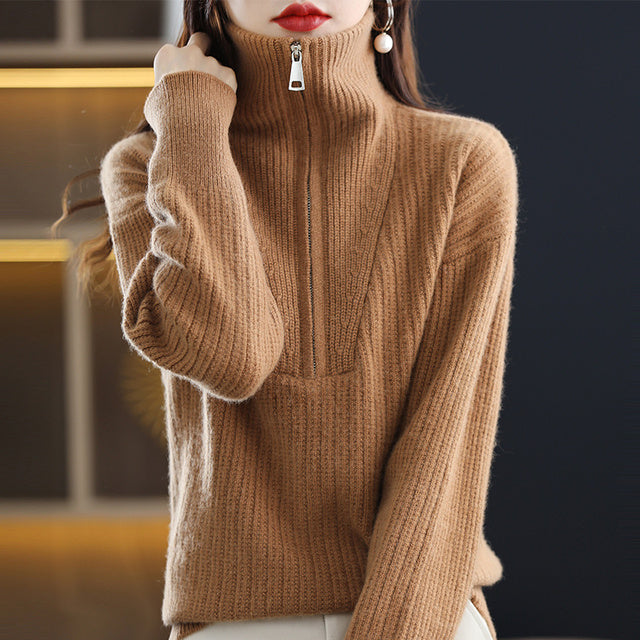 Women's Merino Wool Thick Turtleneck Sweater