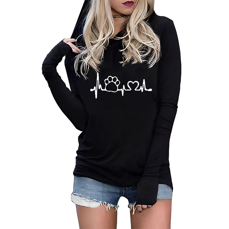 Autumn Winter European American Alphabet Embroidery Hoodie