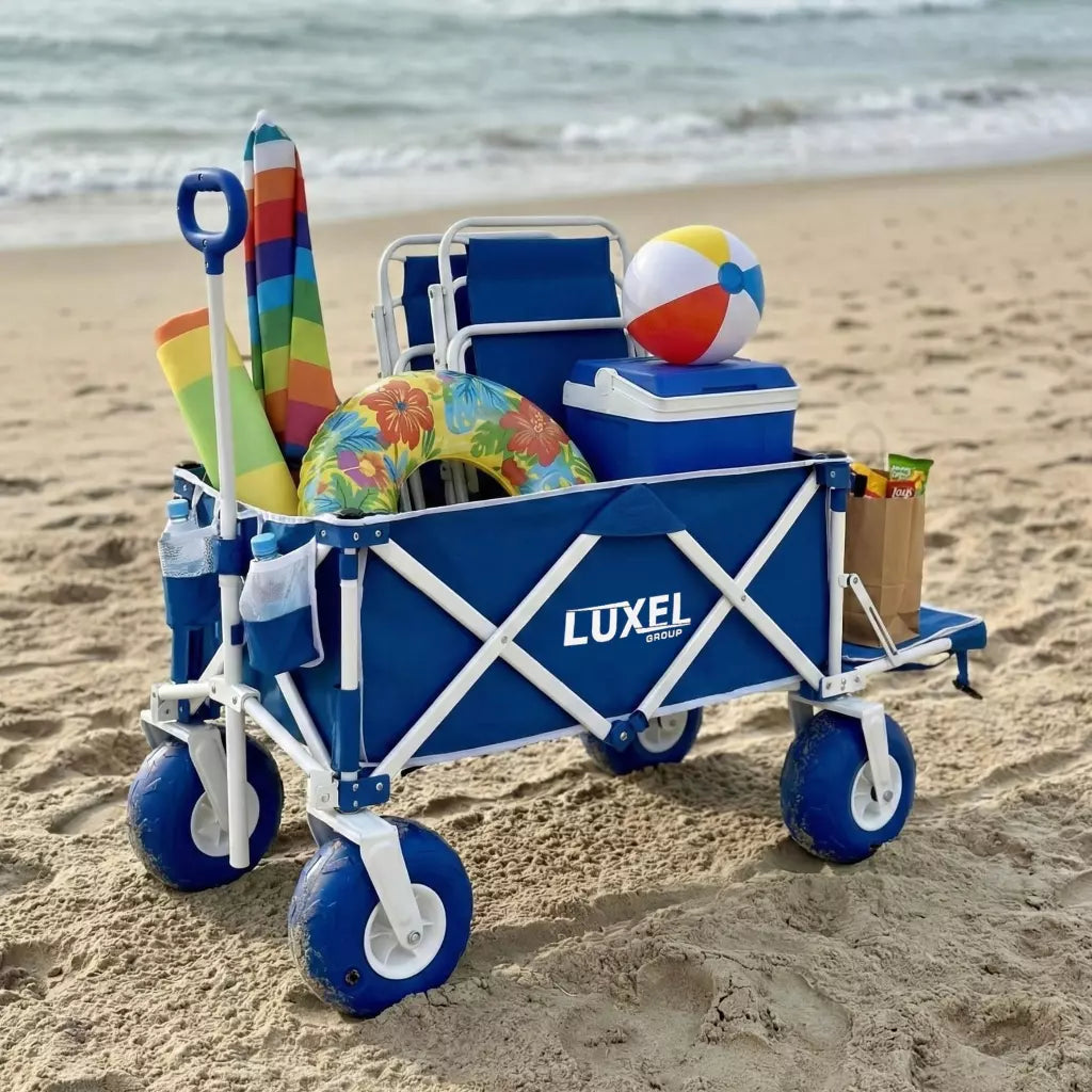 LUXEL Heavy-Duty Beach Wagon | 300 lb Folding All-Terrain Cart