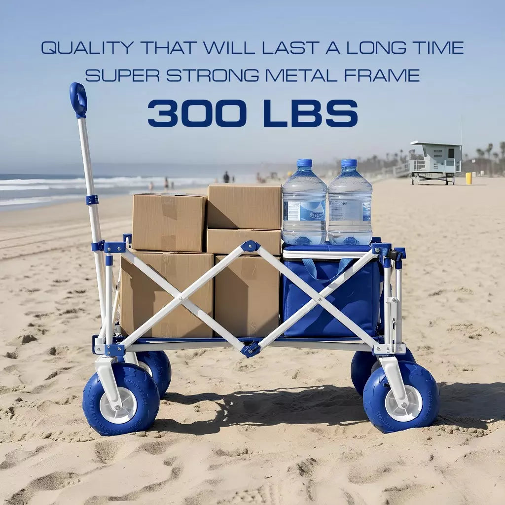 LUXEL Heavy-Duty Beach Wagon | 300 lb Folding All-Terrain Cart