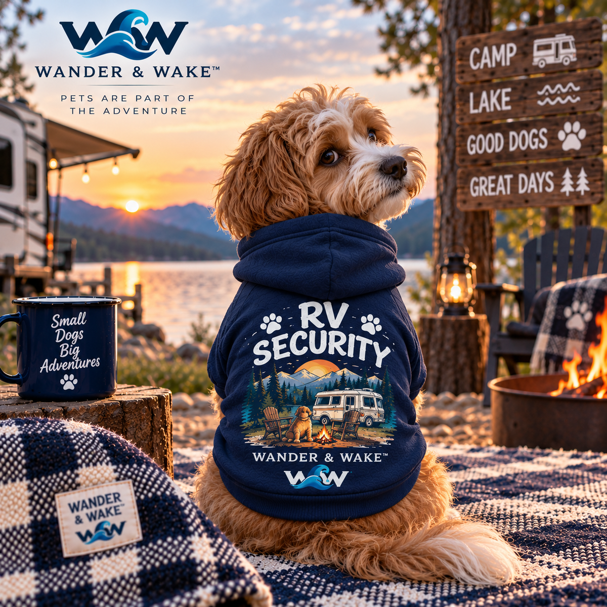 RV Security | Wander & Wake™ Camping Dog Hoodie