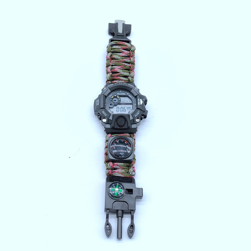Multifunctional Outdoor Compass Watch with Survival Tools