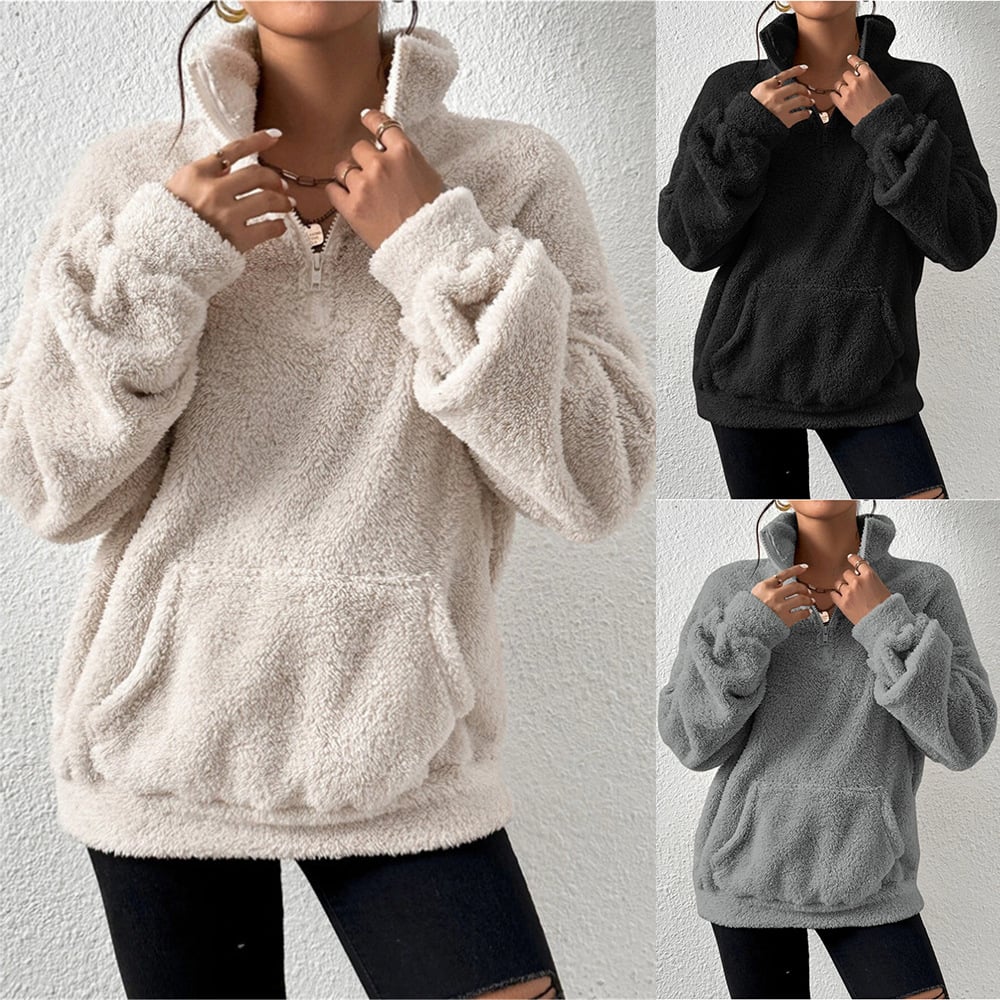 Autumn Winter Velvet Stand Collar Sweater