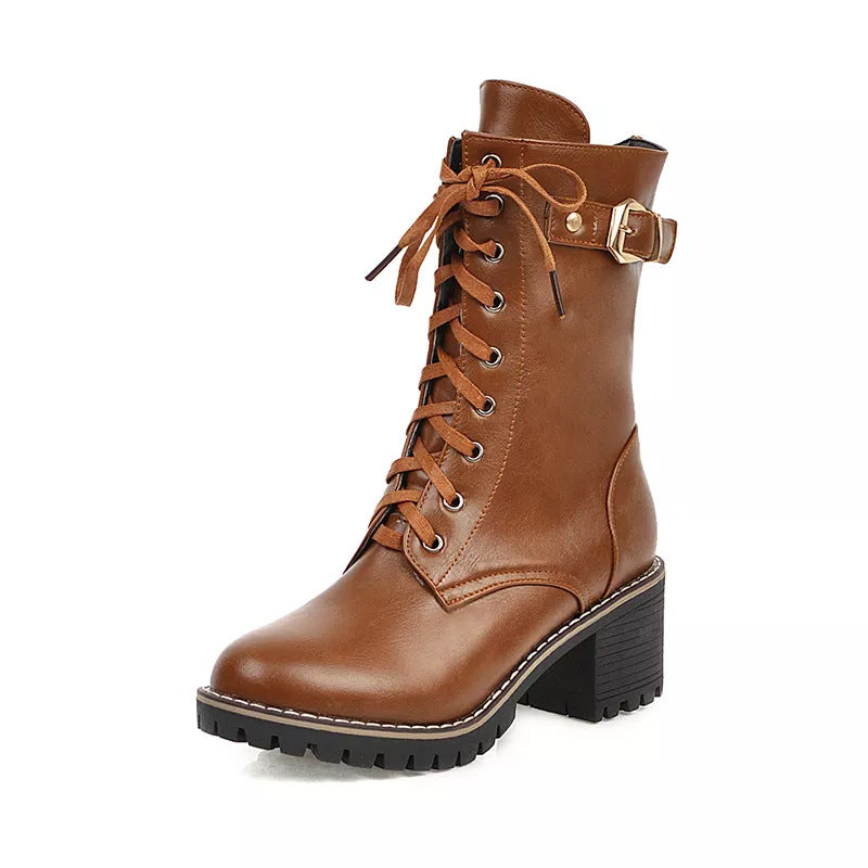 New Women's Autumn Chunky Heeled Boots