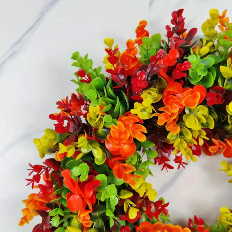 1pc Artificial Autumn Wreath for Door or Wall Decor