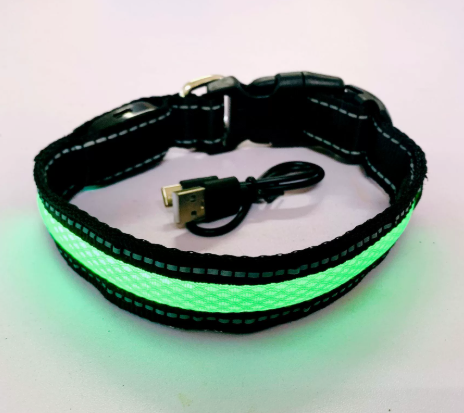 Wander & Wake™ LED Reflective Dog Collar | Rechargeable Light-Up Safety Collar for Dogs