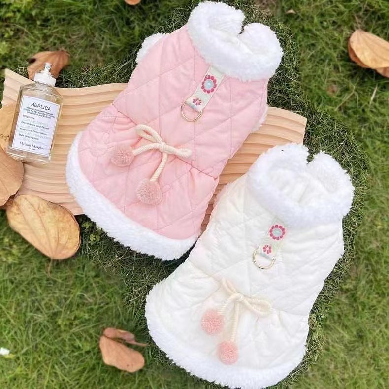 Pet Plush Cotton Padded Clothes for Autumn and Winter