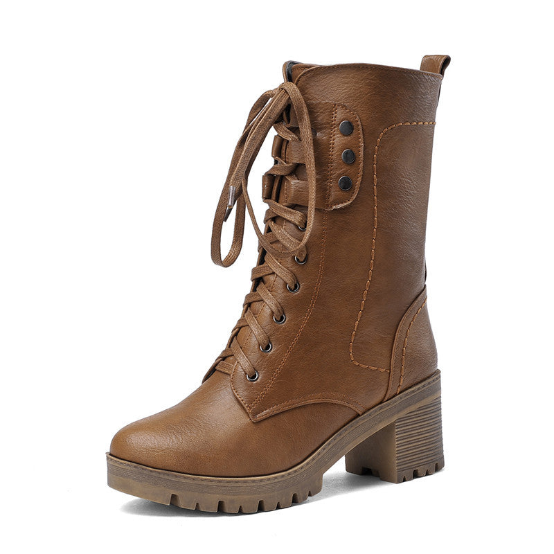 New Women's Autumn Chunky Heeled Boots