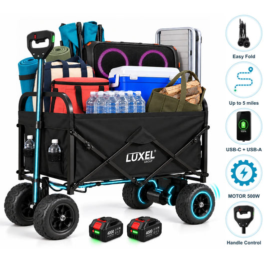 Luxel 500W Electric Utility Wagon | Powered All-Terrain Folding Cart