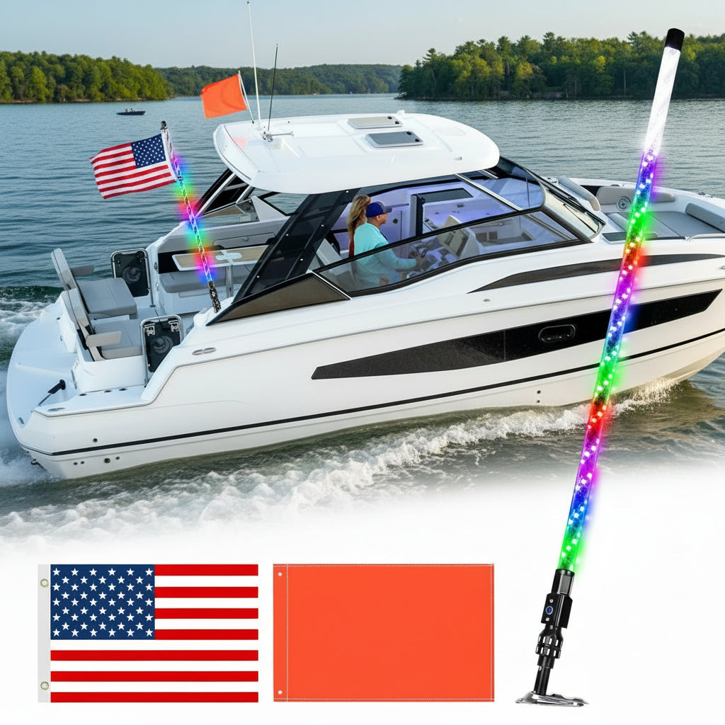 Wander & Wake™ 360° LED Boat Navigation Light | RGB Marine Anchor Light with Remote - Wander & Wake