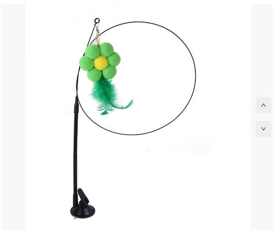 Wander & Wake™ Interactive Cat Teaser Toy with Suction Cup | Exercise & Enrichment Wand - Wander & Wake