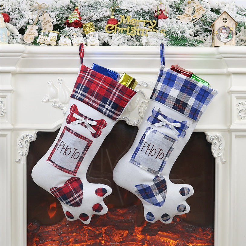 Dog Paw Christmas Stocking Gift Bag Decor - product image 1