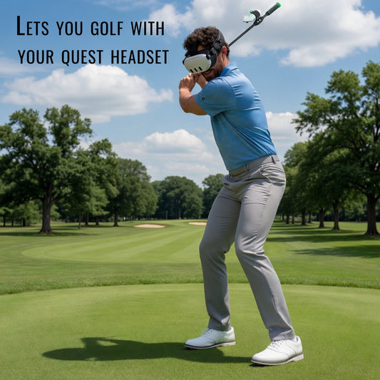 Wander & Wake DriVR Elite - Adjustable VR Weighted Golf Club Handle Accessory - Compatible w/ Quest 2, 3/3s, and Pro - Wander & Wake