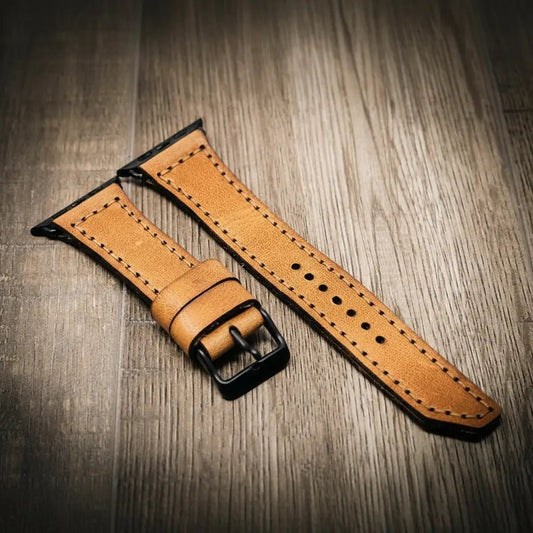 Wander & Wake™ Bull Sheath Leather Apple Watch Band | Handmade Full-Grain Leather - Wander & Wake