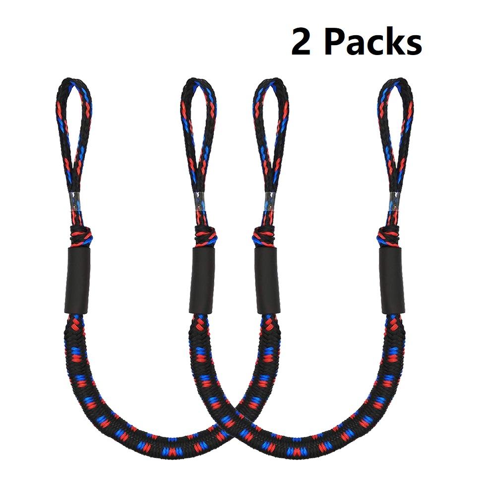 Wander & Wake WaveGuard 2-pack bungee dock lines with EVA floats for boats and pontoons