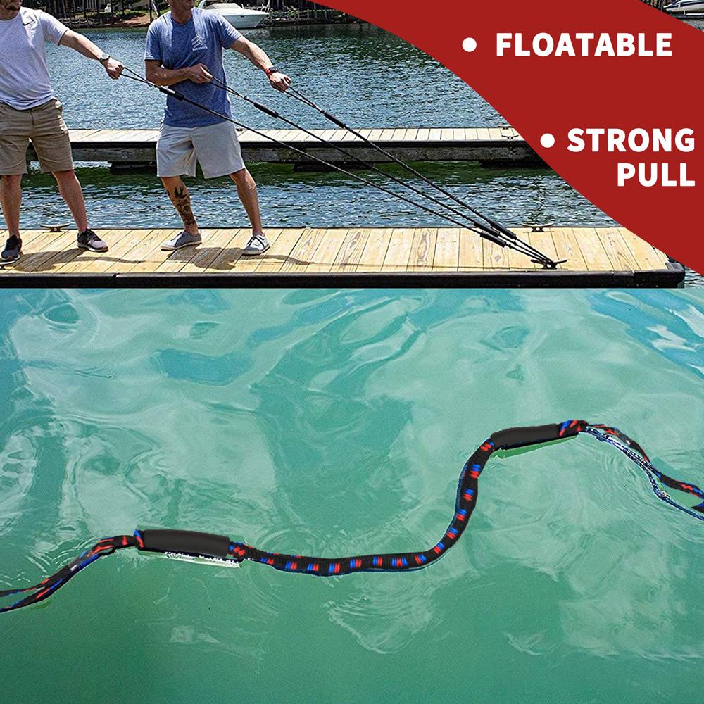 Wander & Wake WaveGuard 2-pack bungee dock lines with EVA floats for boats and pontoons