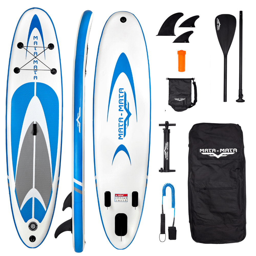 Wander & Wake Blue Stream 10 foot inflatable paddle board package with paddle and accessories